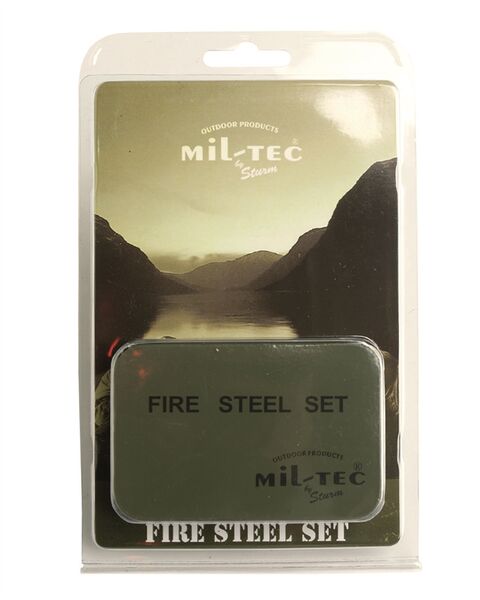Feuerstarter Set mit Zündstein und Behälter